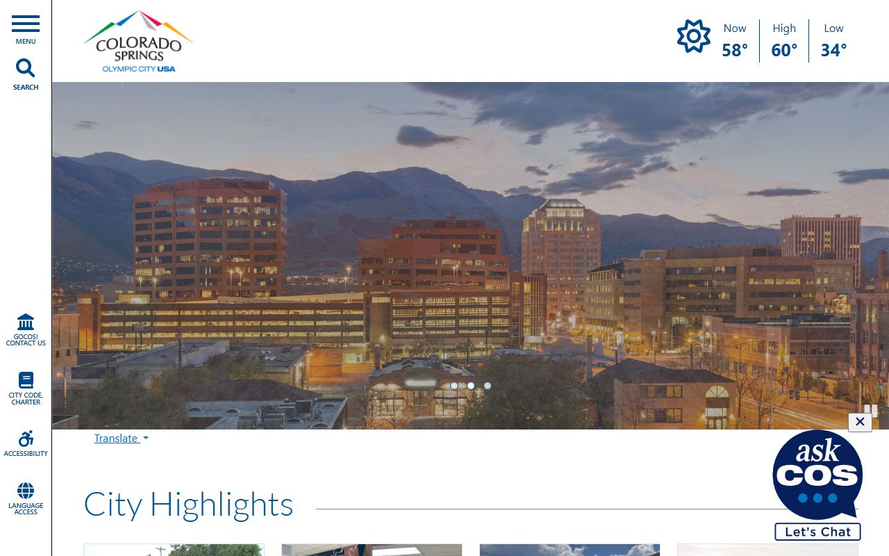 Colorado Springs city homepage for white pages people search