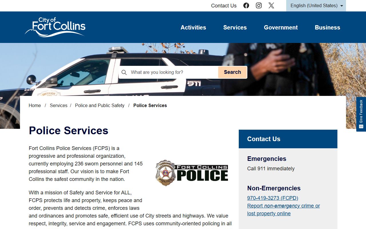 Fort Collins police department records for white pages