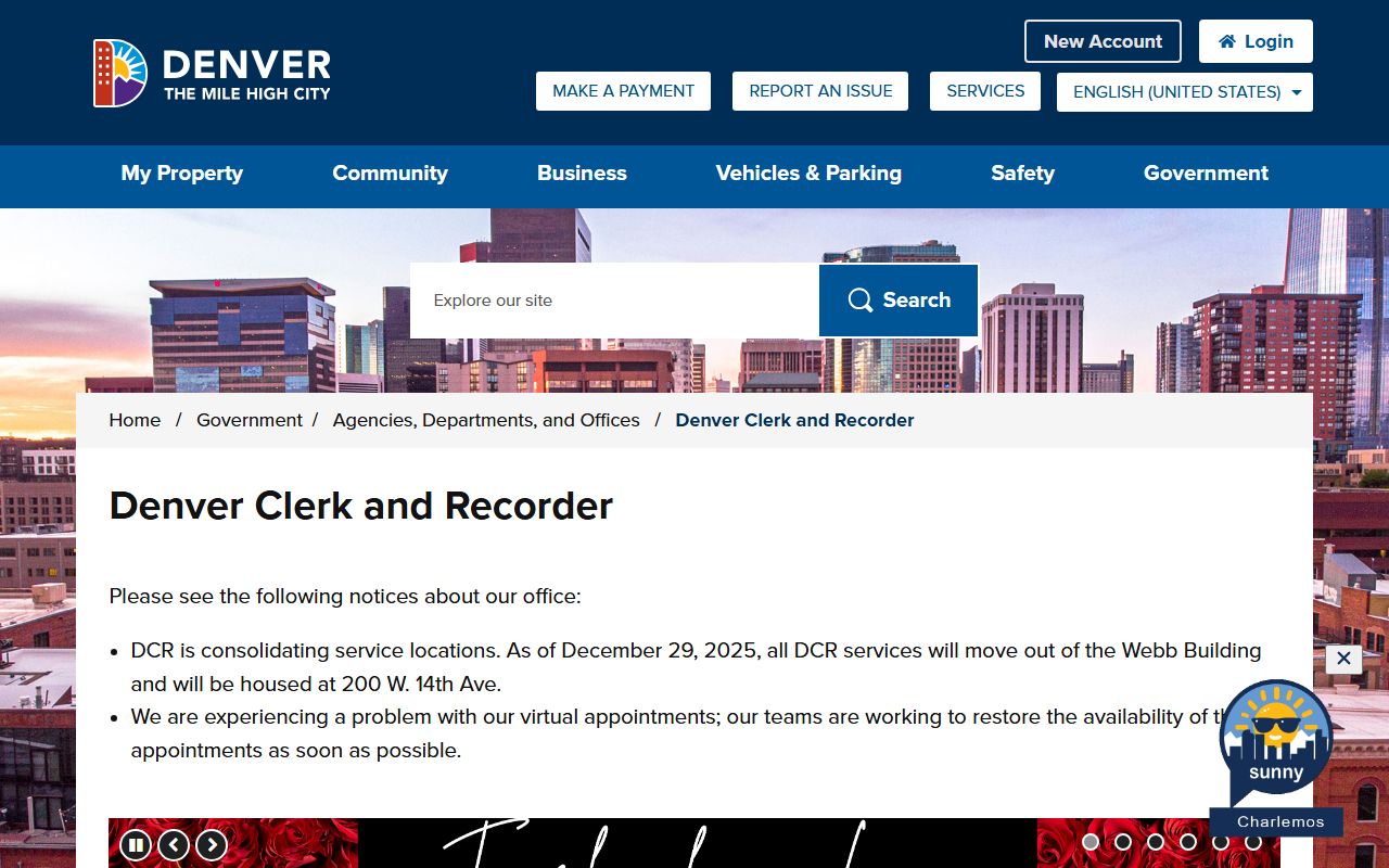 Denver County Clerk and Recorder white pages records portal