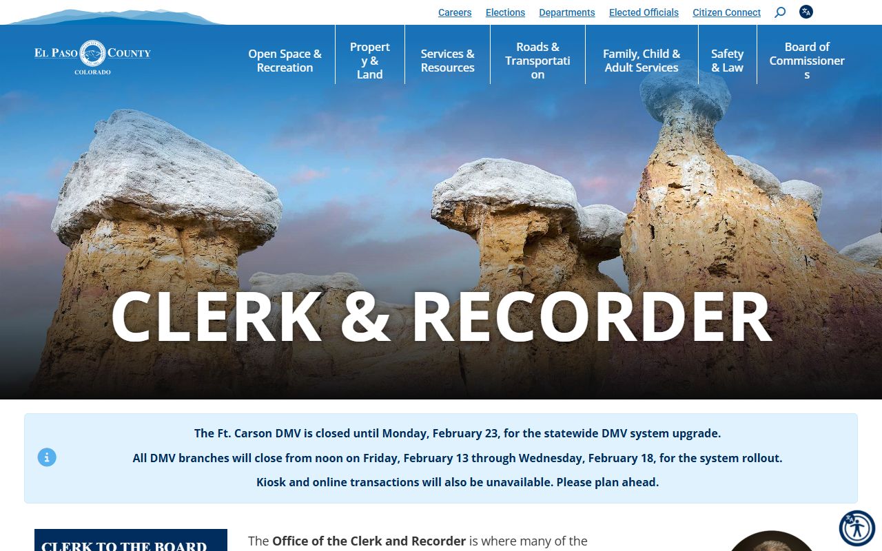 El Paso County Clerk and Recorder white pages records portal