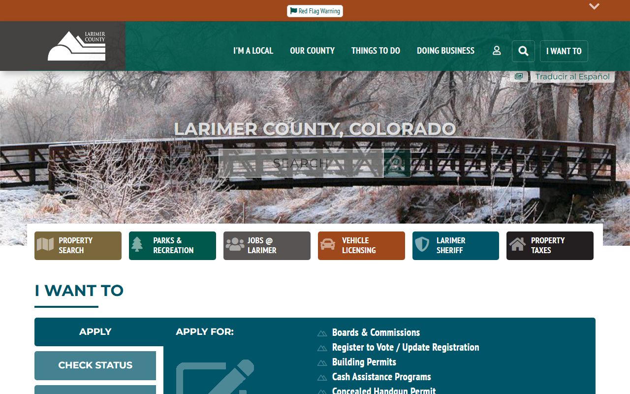 Larimer County Colorado homepage for white pages public records
