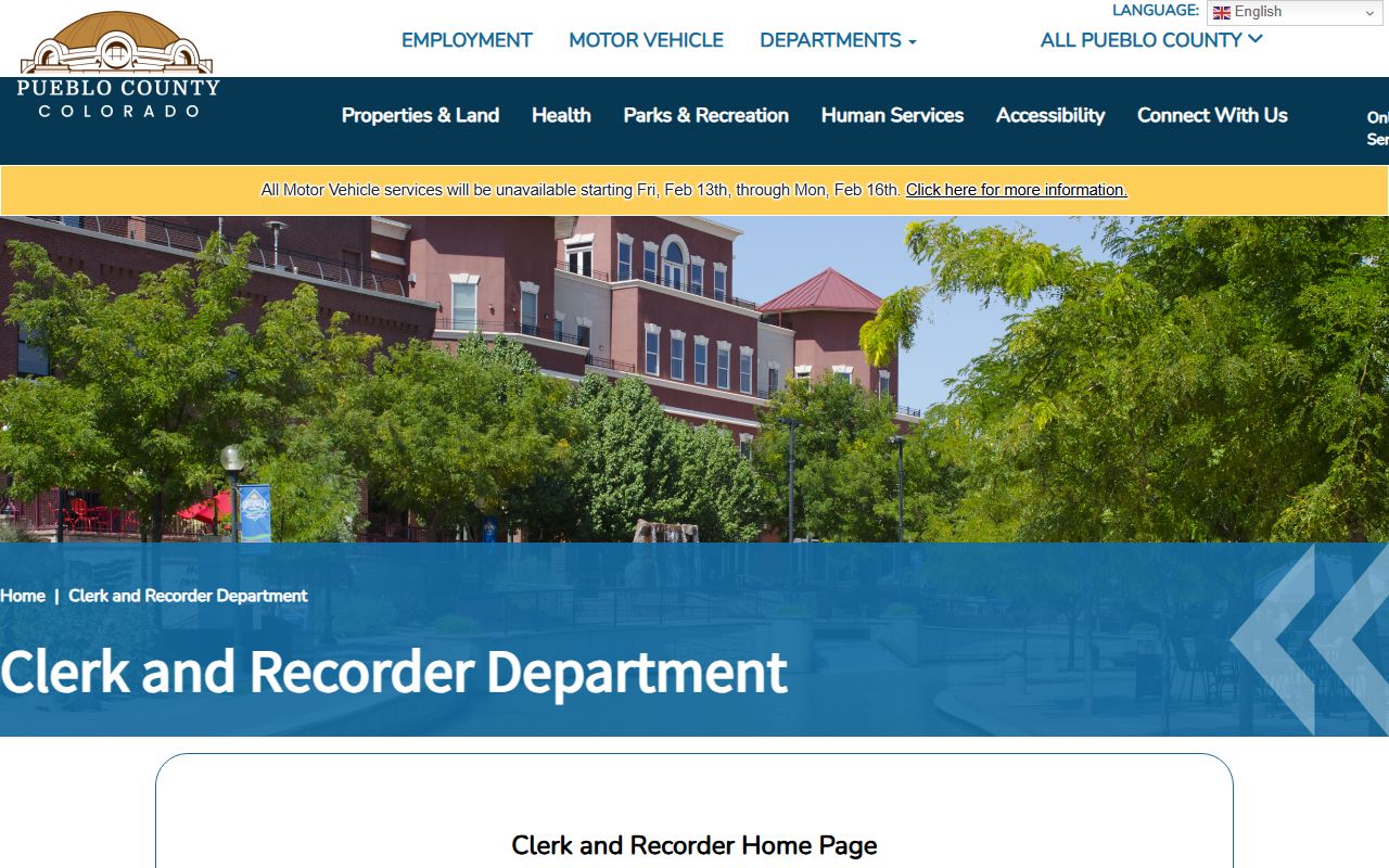 Pueblo County Clerk and Recorder white pages records office