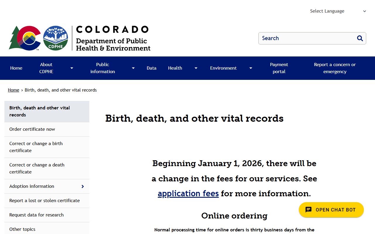 Colorado vital records portal for white pages people search